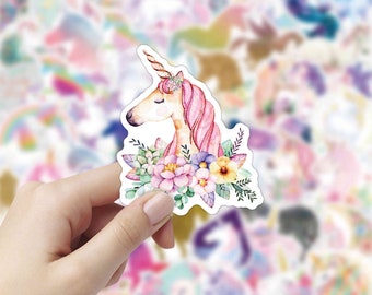 50Pcs Cartoon Unicorn Stickers Decals Lot Kids Vinyl Graffiti Notebook Décor DIY 50Pcs Cartoon Unicorn Stickers Decals Lot Kids Vinyl Graffiti Notebook Décor DIY