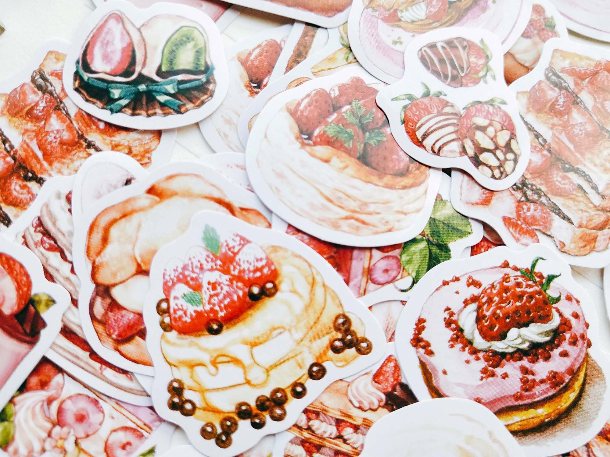 50pcs Food Stickers Pack Scrapbook Stickers Cute Die Dut Etsy
