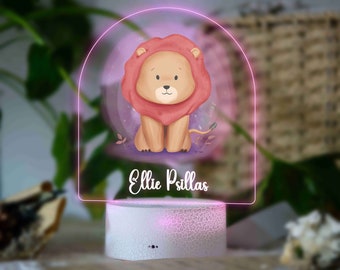 Lion Baby Night Light - Personalized Night Light for Baby - Custom Lamp with Name - Children's Lights - Gift for Toddler - Newborn Gift