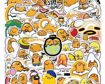 Made in Japan Sanrio Gudetama Egg Man Flake Sticker 25 designs 50 stickers Made in Japan Sanrio Gudetama Egg Man Flake Sticker 25 designs 50 stickers
