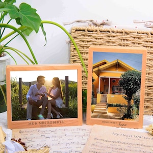 Marco de fotos personalizado - Marco de fotos de pareja personalizado - Regalo de aniversario - Marco de compromiso - Regalo para marido esposa - Regalo para ella