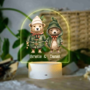Lámpara de noche de dibujos animados personalizada hecha de acrílico - Regalo de nacimiento para bebé - Regalo de bautizo - Habitación infantil - Regalo de cumpleaños - Lámpara de noche