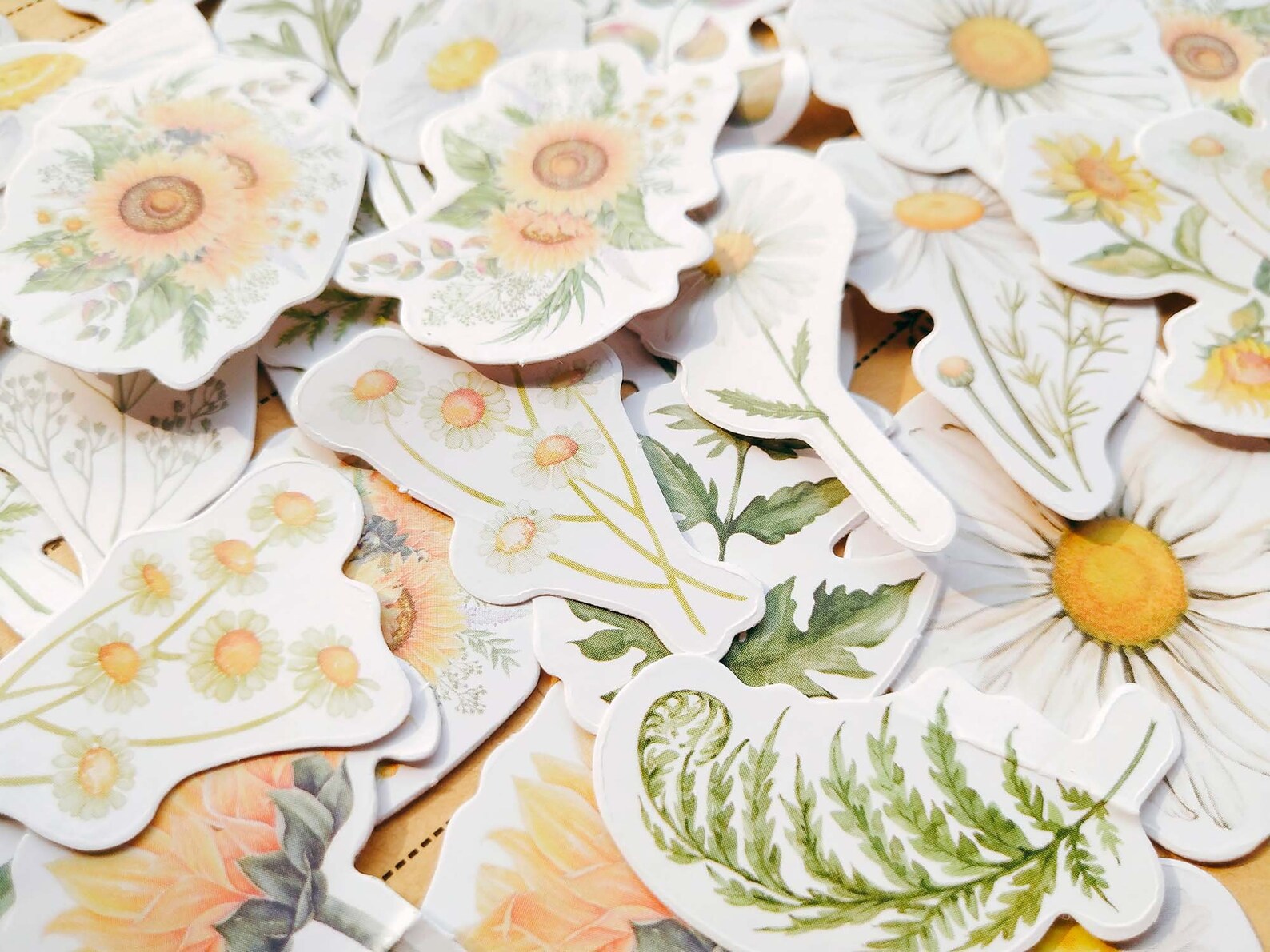 45 Pcs Stickers Pack Flowers Scrapbook Stickers Die Cut Etsy