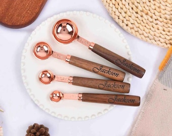 Handcrafted Gold Measuring Cup, Stainless Steel Measuring Spoons, Thank You Gift, Measuring Spoon Set, Kitchen Gift, Anniversary Gifts