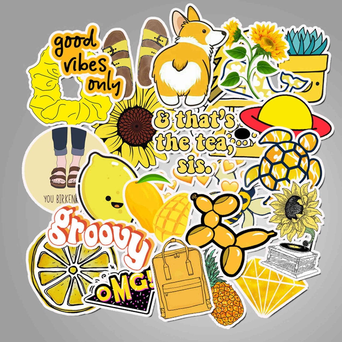 50 Stück Gelbe kleine frische schöne Sticker süße Tier Etsy