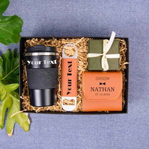 Regalo personalizado de los padrinos / Recuerdo de la boda / Caja de regalo del día de la boda / Juego de regalos de papá / Juego de regalos del padrino / Regalo del padre de la novia