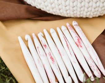 Ergonomic Resin Crochet Hooks - Jumbo Sizes - 11mm, 12mm, 13mm, 14mm, 18mm