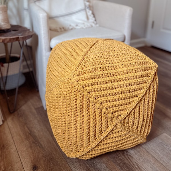 Crochet PATTERN Diamond Floor Pouf / Ottoman - PATTERN ONLY