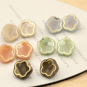 Tiny Flower Resin Shank Buttons - 11mm - set of 5