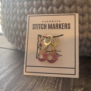 Stitch Markers - set of four - moon and stars - 3 different color choices