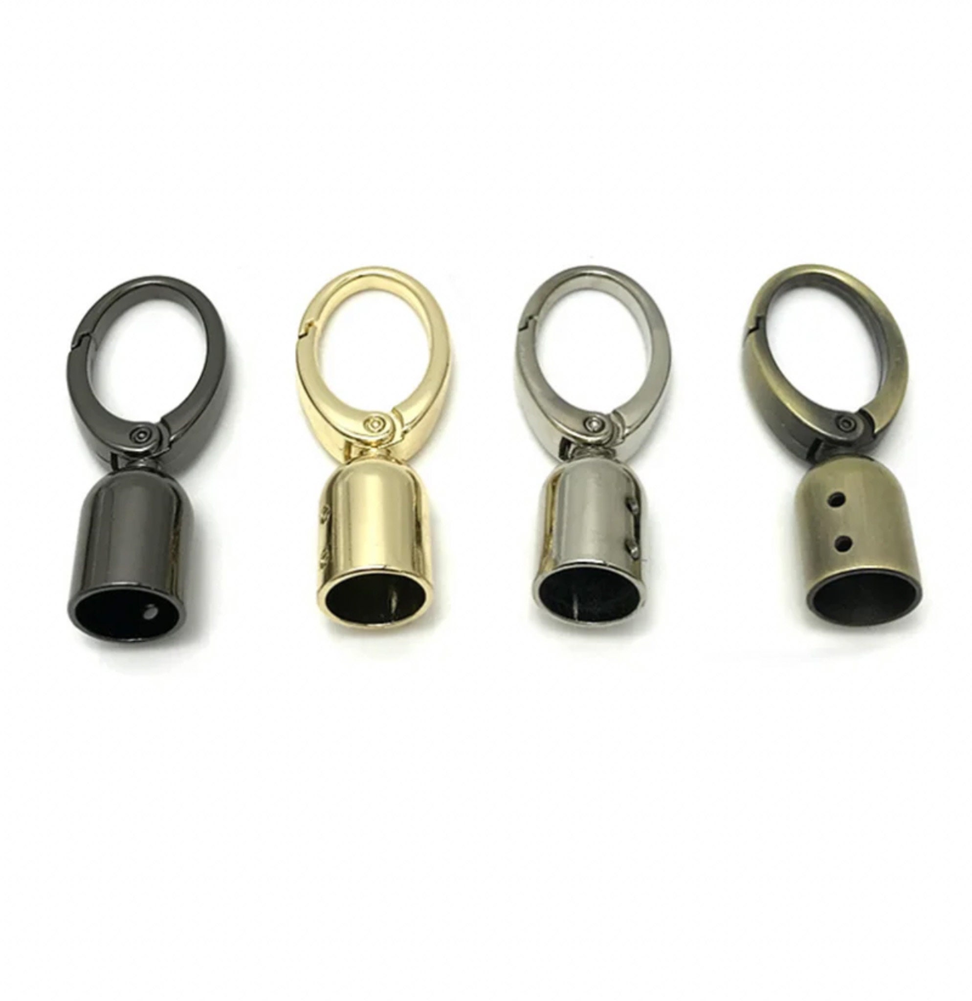 Large Snap Spring Metal Tassel Cap for handbag or keychain - 15mm