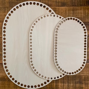 Laser cut wooden crochet base oval shape - 3 sizes