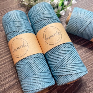 2.5mm Premium Matte Polyester Macrame cord - DUCK EGG BLUE #30