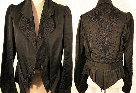 Vintage 40's Satin Crop Jacket Coat or Blazer