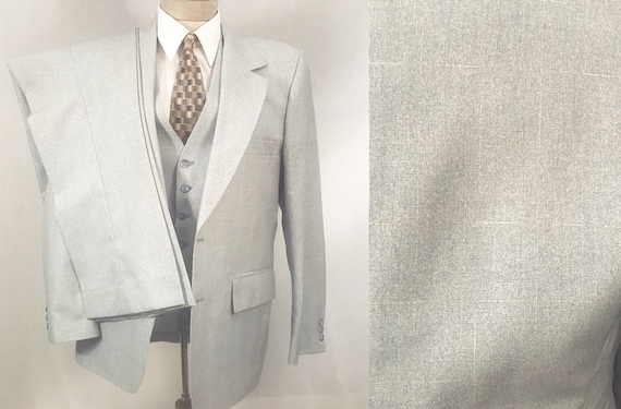 70's Light Blue Men's 3 pc Suit by Montgomery Ward