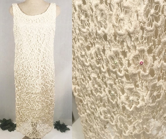 60's Hand Crochet Special Occasion Party Dress