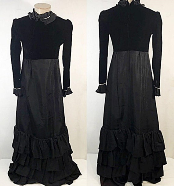 70's Velvet Satin Evening or Ball Gown
