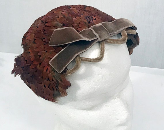 40's Pheasant Feather Fascinator Party Hat