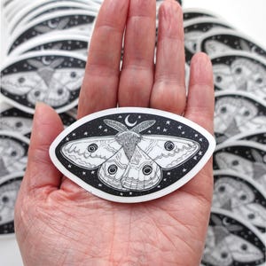 Clear Moth STICKER - Butterfly Drawing Matte VINYL Sticker - Artist Sticker For Sketchbook