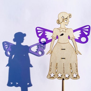 Fairy Shadow Puppet, Wooden Laser Cut