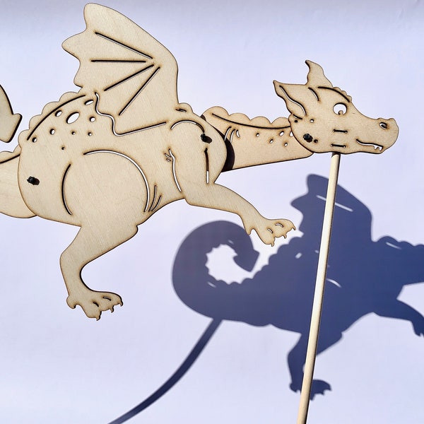 Dragon Shadow Puppet - Wooden Laser Cut