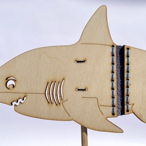 Great White Shark Shadow Puppet, Wooden Laser Cut image 3