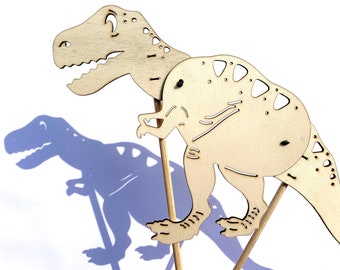 T-Rex Dinosaur Shadow Puppet, Wooden Laser Cut