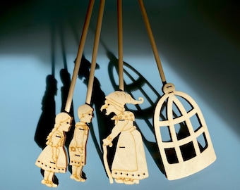 Marionetas de sombras de Hansel y Gretel