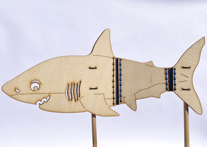 Great White Shark Shadow Puppet, Wooden Laser Cut image 5