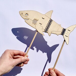 Great White Shark Shadow Puppet, Wooden Laser Cut image 2