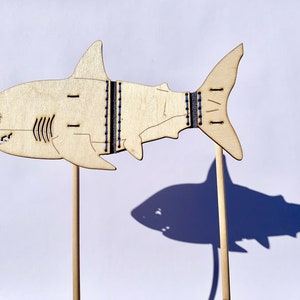 Great White Shark Shadow Puppet, Wooden Laser Cut image 6