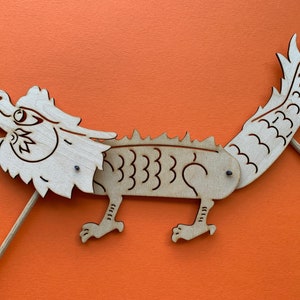 Chinese Dragon Shadow Puppet - Wooden Laser Cut