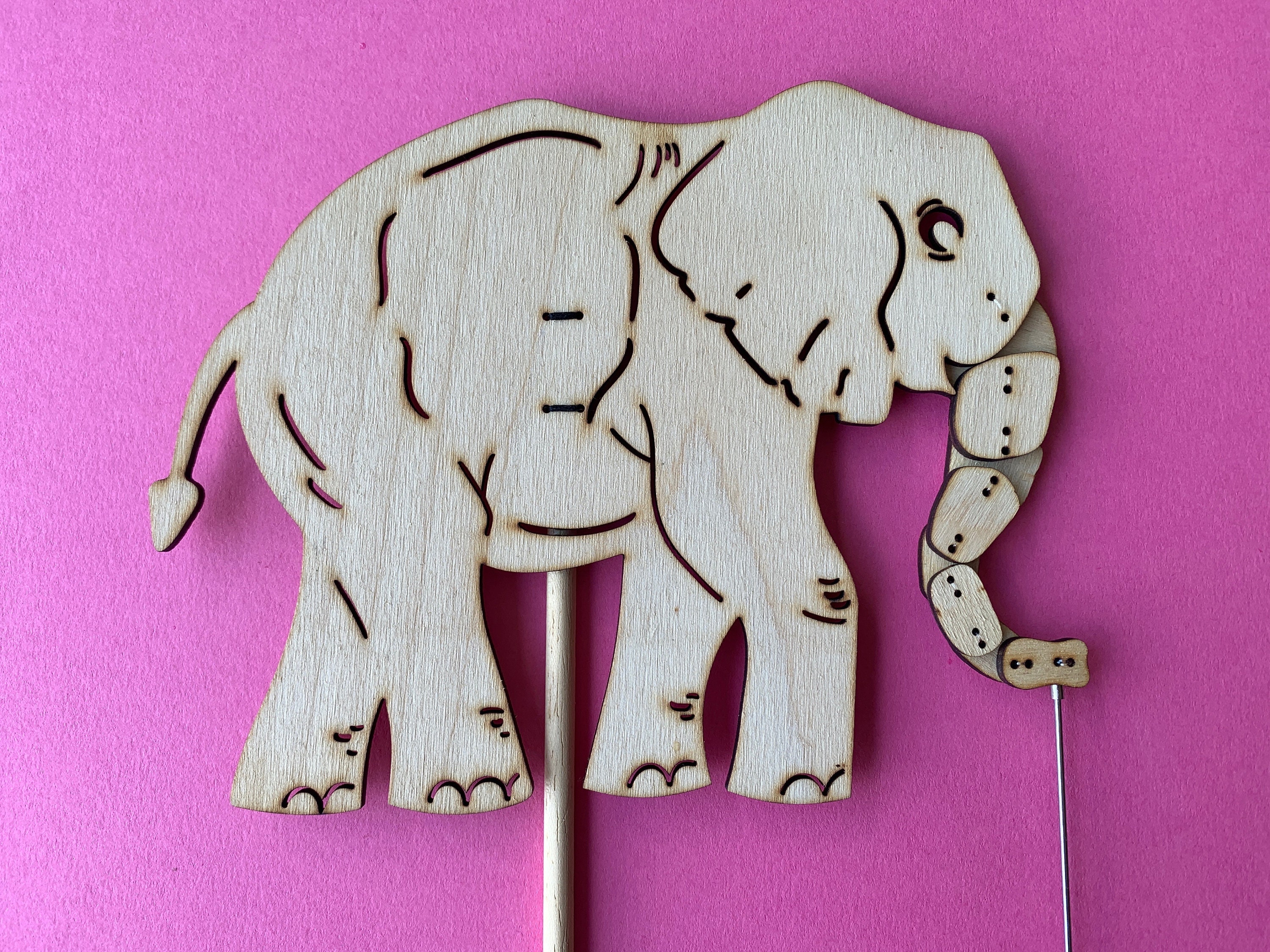 Elephant Shadow Puppet Wooden Laser Cut Etsy UK