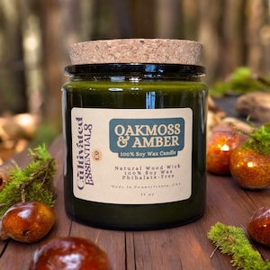 Oakmoss & Amber Wood Wick Candle