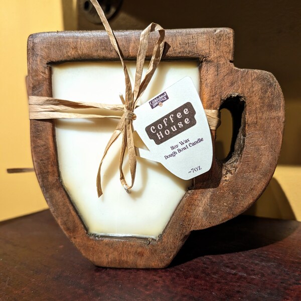 Coffee Shop Cup Dough Bowl Candle