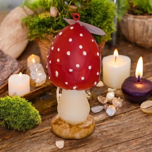 Closed Cap Amanita Mushroom Candle