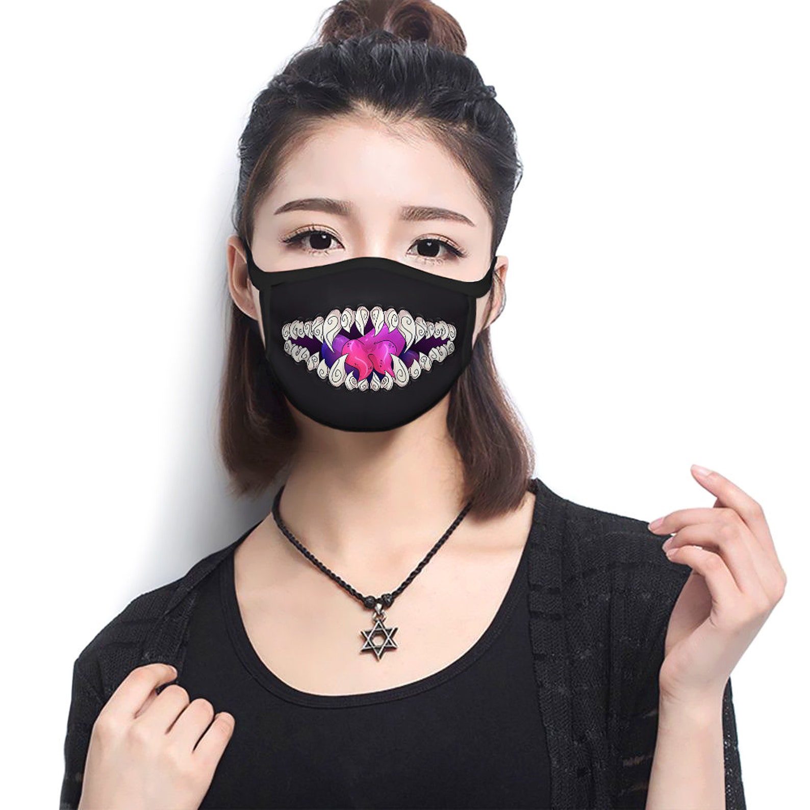 Sharp Teeth Monster Face Mask Very Comfortable Washable Etsy