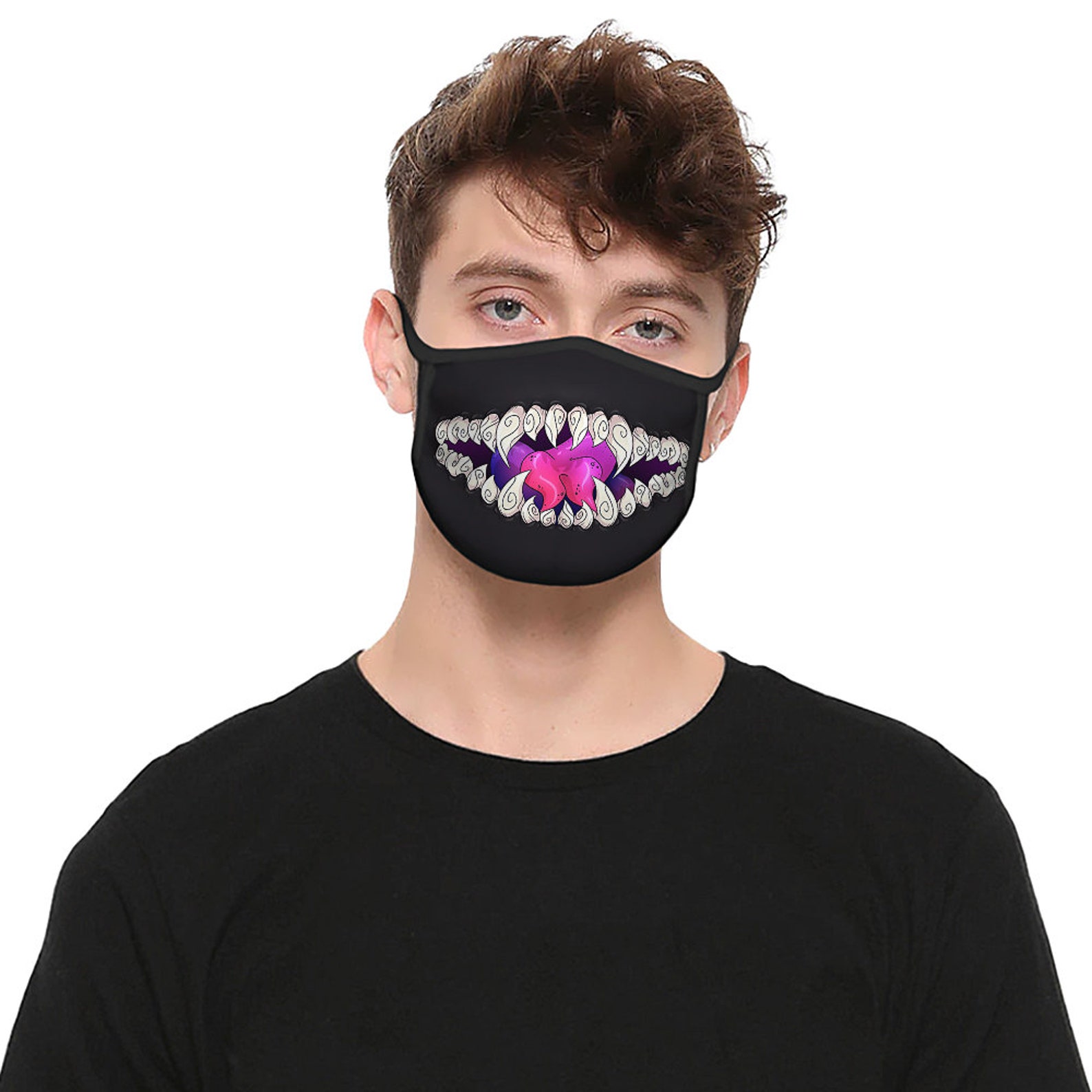 Sharp Teeth Monster Face Mask Very Comfortable Washable Etsy