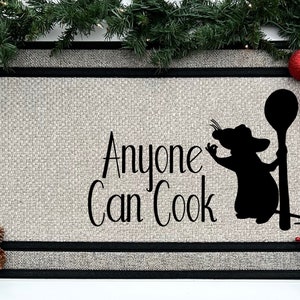 Anyone Can Cook Inspired Doormat, Ratatouille Inspired Doormat, Remy Inspired Doormat, Character Inspired Doormat, Chef Home Decor