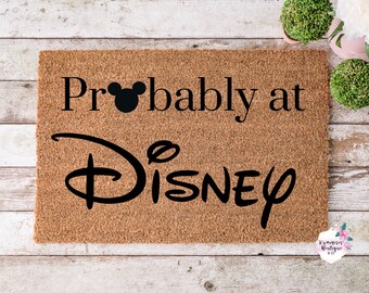 Custom Doormat, Inspired Doormat, Character Inspired Doormat, Probably At Disney, personalized decor, front porch decor, castle custom mat