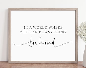 Affiche « Soyez gentil » : oeuvre d'art murale inspirante (téléchargement numérique)