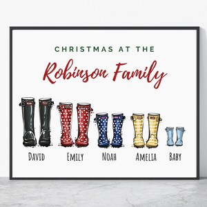 Personalized Christmas Family Portrait, Personalized family portrait with Dog, Family Portrait with Pets, Family Gift for Christmas