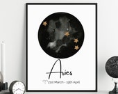 Aries Star Sign Print: Minimalist Zodiac Constellation Art (Digital Download)