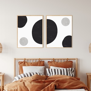 Black and Grey Wall Art - Abstract Print - Abstract Wall Art - Painting Print - Set of 2 - Monochrome Art - Black and White Art - Watercolor