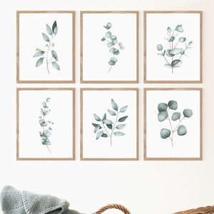 Set of 6 flower sketched prints, digital colorful green floral botanic nature natural wall art canvas unique canvas poster