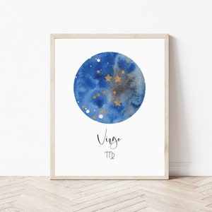 Virgo Print, Star Sign Print, Horoscope Decor, Astrology Print, Constellation Decor, Minimal Home Decor, Zodiac Wall Decor, Celestial Art