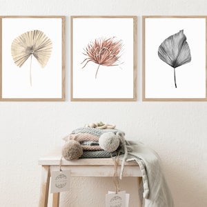 Set of 3 Botanical Prints, Jungle Print Set, Plant Print Home Decor, Wall Art Decor, 3 Greenery Print, Tropical Digital Prints, Bohemian