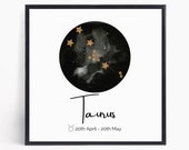 Taurus Star Sign Print: Minimalist Zodiac Constellation Art (Digital Download)