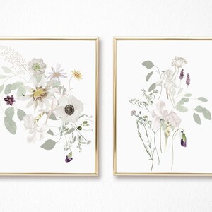 Set of 3 Wildflower Prints - Floral Instant Art - Printable Art - Line ...