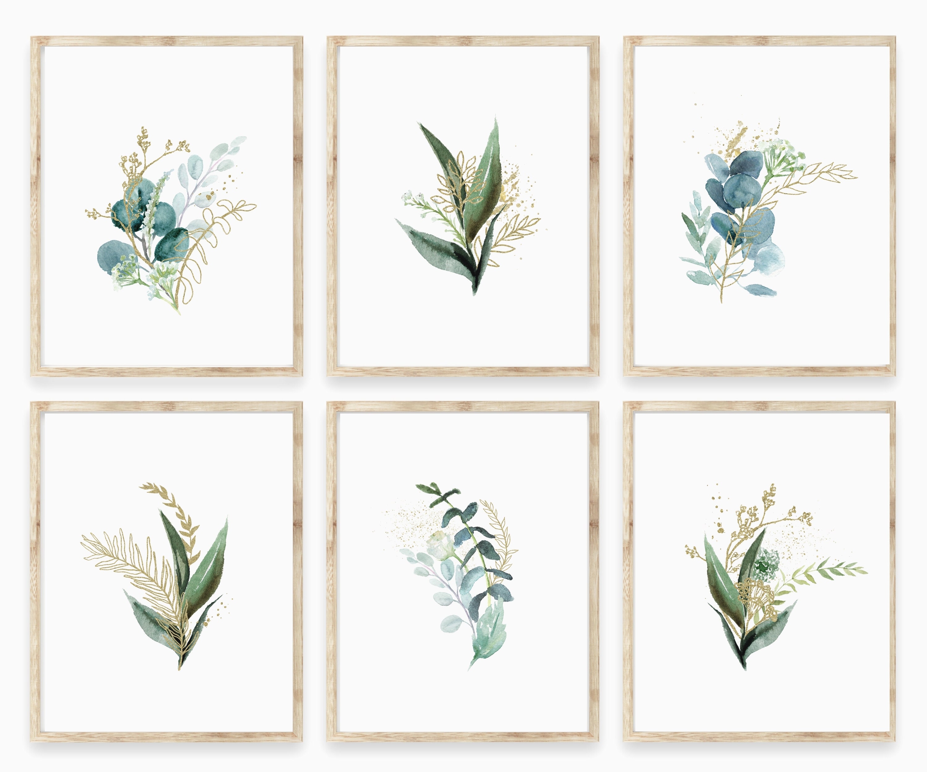 Set of 6 Botanical Prints Minimalist Flower Print | Etsy